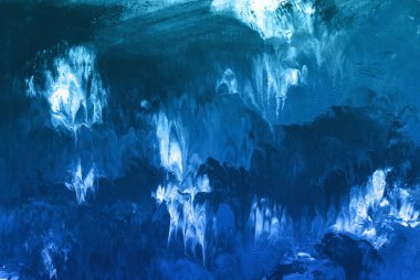 Kış mavisi sahne dokusu, boya lekeleri, felçler. Görüntü arkaplan tasarımı.