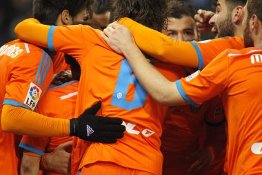 Valencia Cf oyuncular sarılma
