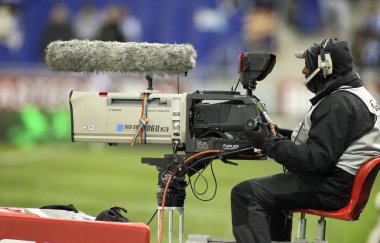 Televizyon kamera yayın futbol maçı