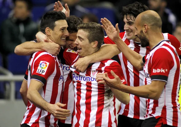 Jugadores del Athletic de Bilbao celebran gol — Foto de Stock