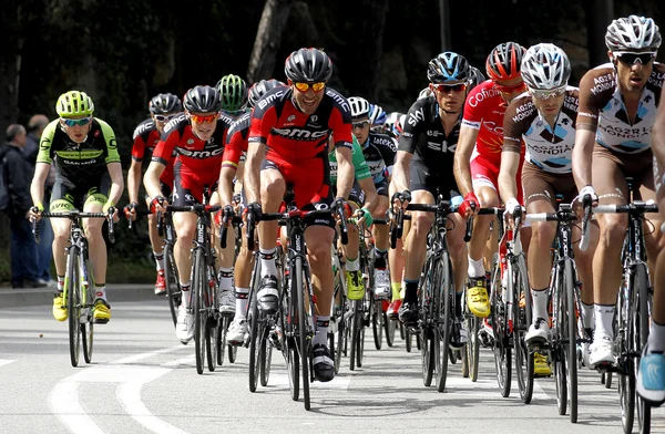 Pack av cyklister rida under Kataloniens Tour — Stockfoto