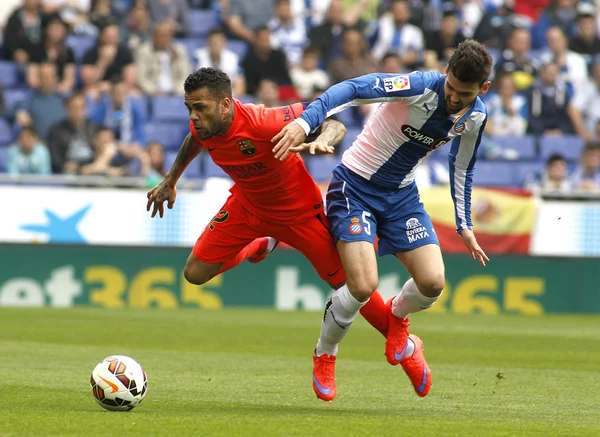 Dani Alves slagsmål med Victor Alvarez — Stockfoto