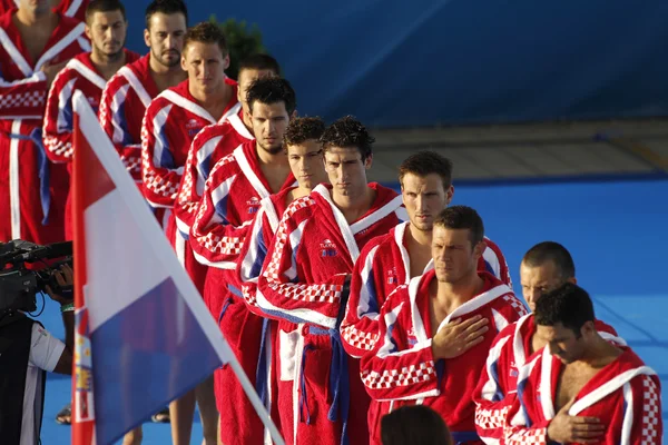 Croatian national Waterpolo Team Stockafbeelding