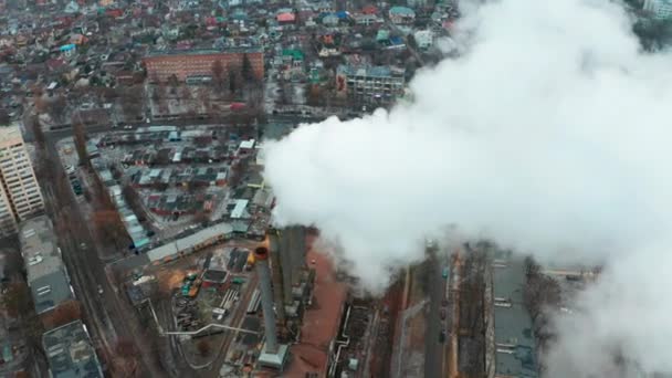 城市住宅区的空气污染有害排放工业 — 图库视频影像