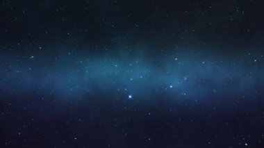 Galakside, uzayda nebulanın yıldızlarında uçmak. Ekran koruyucu ya da giriş için renkli bir alan arkaplanı. 4k animasyon