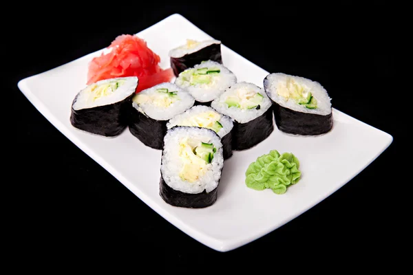 Sushi rolls with cucumber — Stock Photo, Image