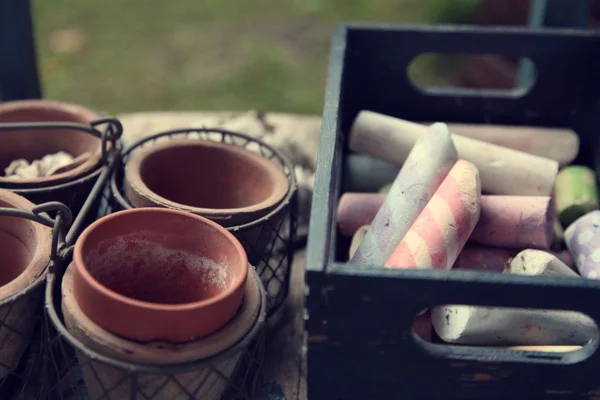 Caja vieja de tiza — Foto de Stock