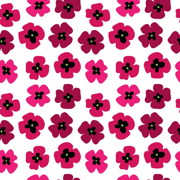 Seamless pattern with pink poppies — Stock Vector