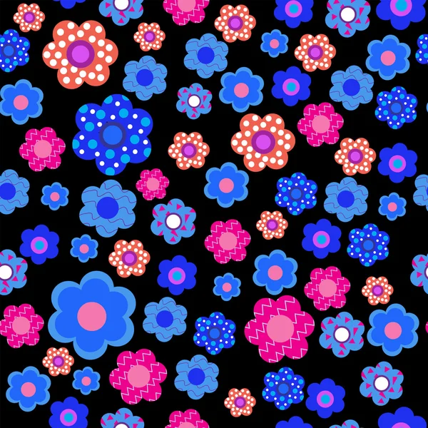 Sömlös mall med söta dekorativa blommor — Stock vektor