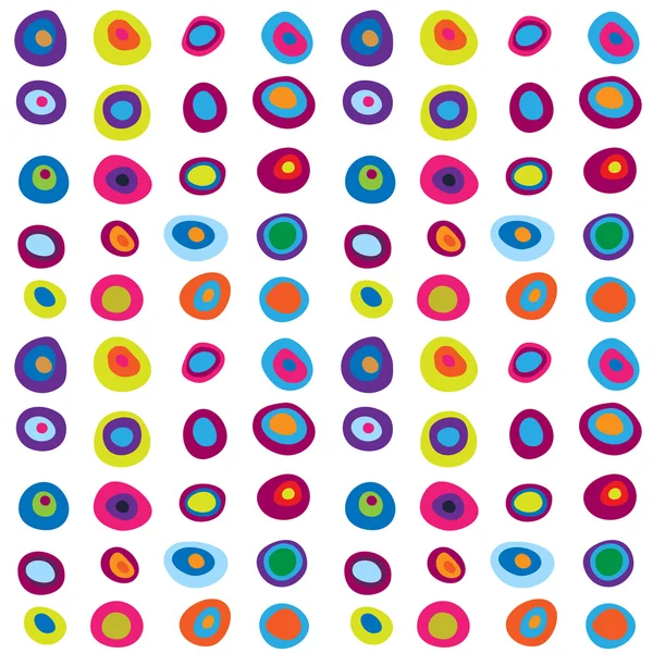 Nahtlos niedliches Muster mit mehrfarbigen konzentrischen Kreisen — Stockvektor