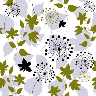 sorunsuz geçmiş dandelions ve orman yaprakları ile