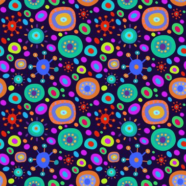 Çok renkli psychedelic deseni ile sorunsuz arka plan