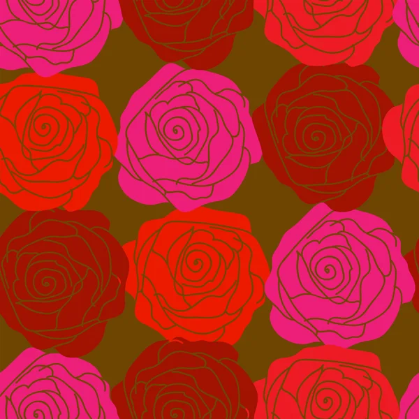 Textura perfecta con rosas rojas — Archivo Imágenes Vectoriales