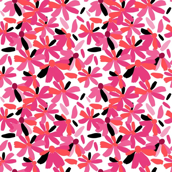 Seamless pattern of pink flowers — Stock Vector