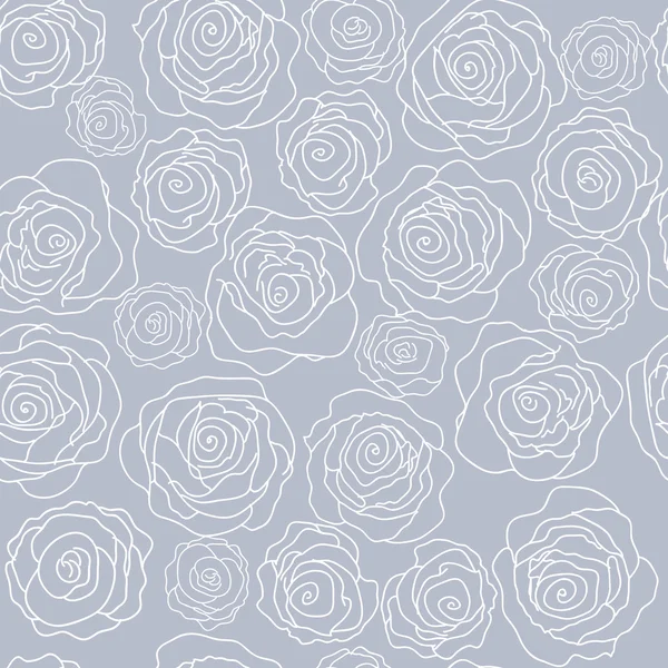 Seamless pattern with delicate beautiful roses — Stock Vector