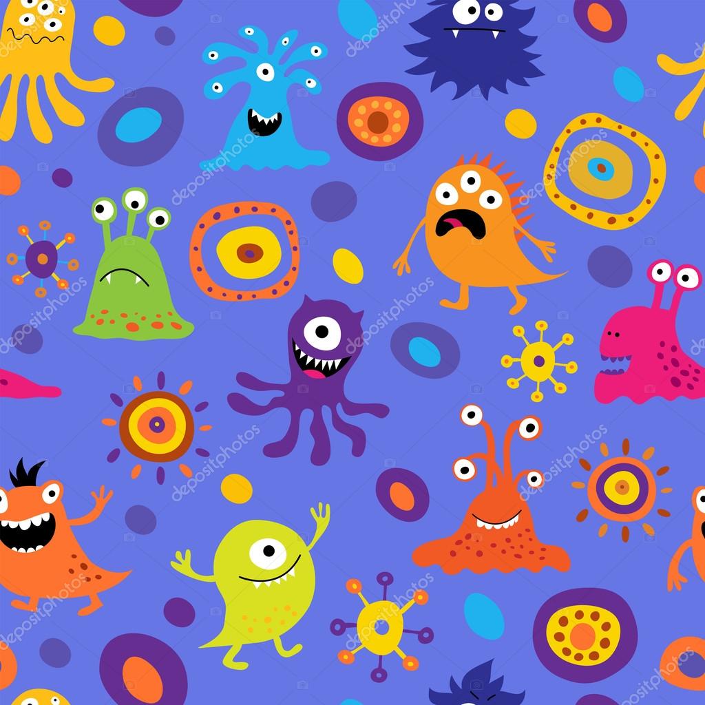 Seamless background with colorful monsters Stock Vector by ©bulycheva_art_1  76709819
