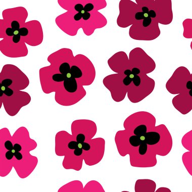 Stilize haşhaş ile şenlikli çiçek arka plan