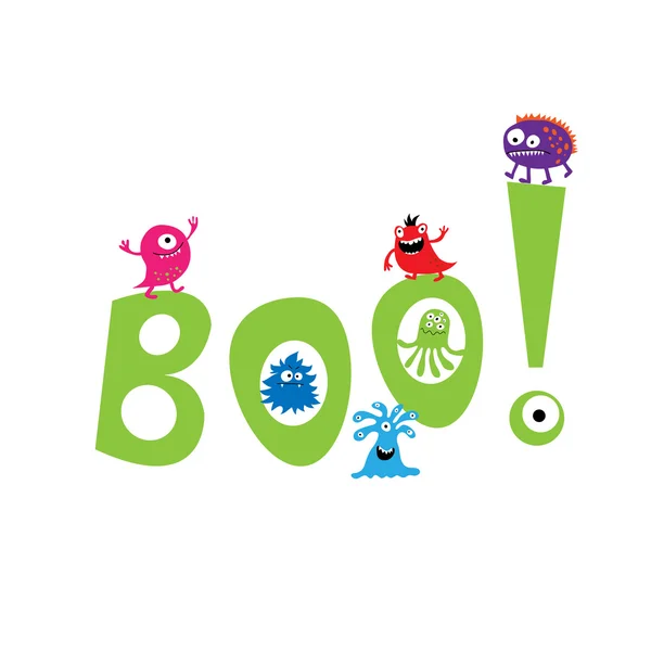 Monsters on the background of the word boo — Stock Vector