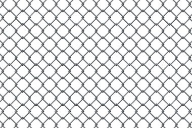 Metal ızgara beyaz arkaplanda izole edildi. 3d oluşturma