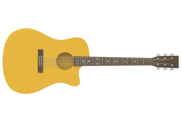 Uma Guitarra Vintage Isolada Fundo Branco Vista Superior Renderização — Fotografia de Stock
