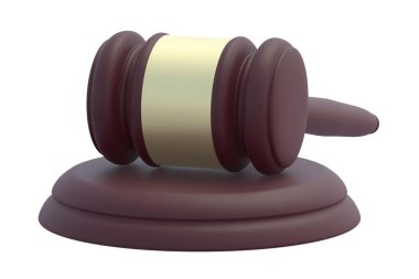 Yargıç Tokmak beyaz arka planda izole edildi. 3d oluşturma