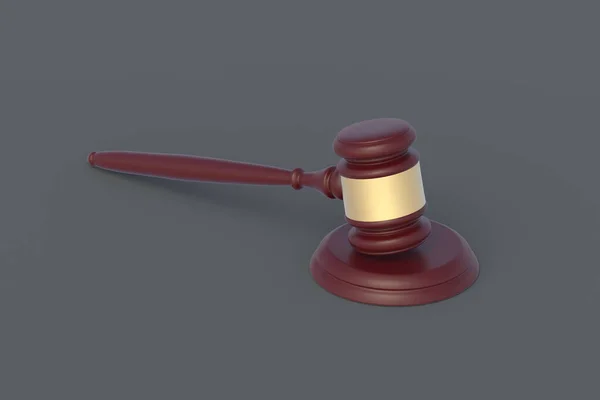 Judge Gavel Gray Background Legal Education Bidding Auctions Criminal Liability — Stock Photo, Image