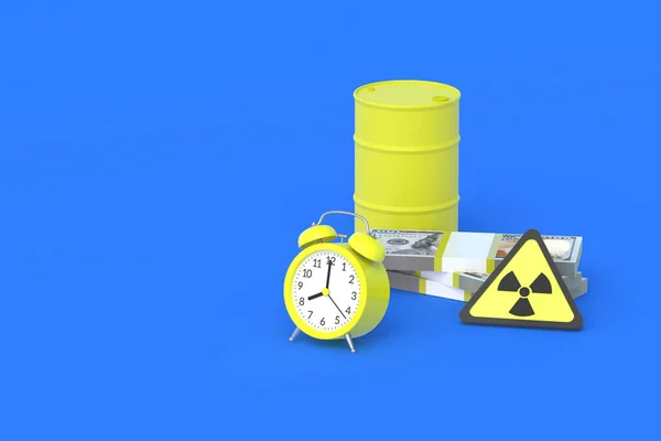 방사선 신호가 물품의 비용과 폐기물의 — 스톡 사진