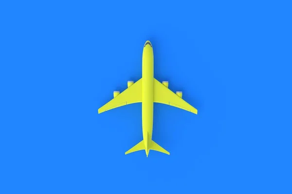 Modern Passenger Airplane Blue Background Charter Flights Air Transportation International — Stock Photo, Image