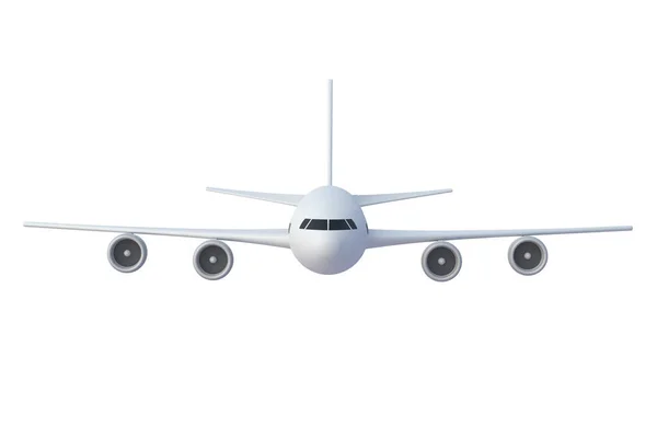現代の旅客機は白地に隔離されている 3Dレンダリング — ストック写真