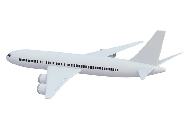 Avión Pasajeros Moderno Aislado Sobre Fondo Blanco Renderizado —  Fotos de Stock