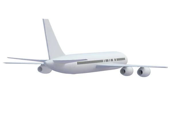 Σύγχρονο Επιβατικό Αεροπλάνο Απομονωμένο Λευκό Φόντο Απόδοση — Φωτογραφία Αρχείου