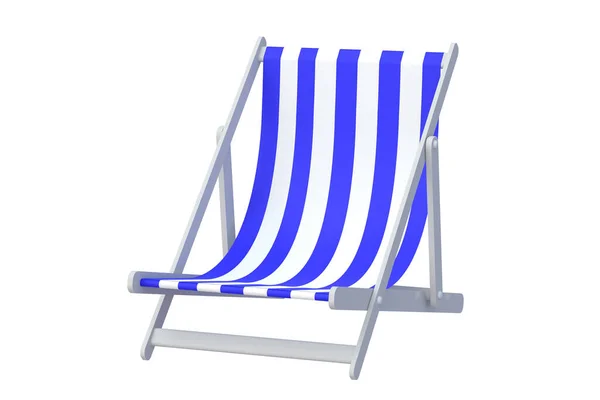 Striped Beach Chair Isolated White Background Rendering — Stock Photo, Image