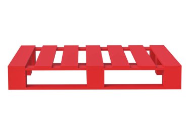 Beyaz arka planda izole edilmiş malları taşıma paleti. 3d oluşturma