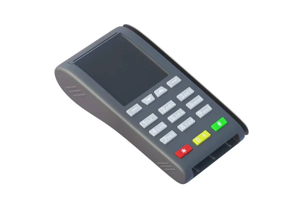 Portable Cash Register Isolated White Background Render — Stock Photo, Image