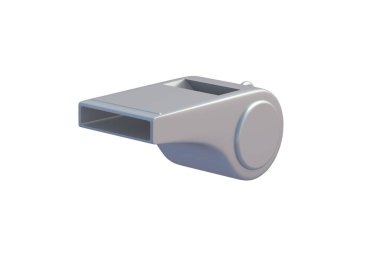 Beyaz arka planda izole edilmiş bir spor düdüğü. 3d hazırlayıcı