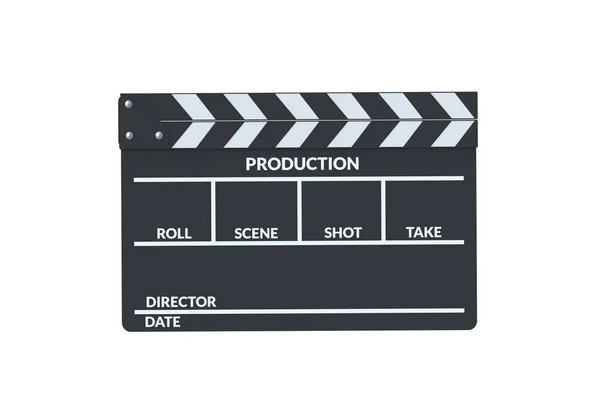 Film Clapper Board Isolé Sur Fond Blanc Rendu — Photo