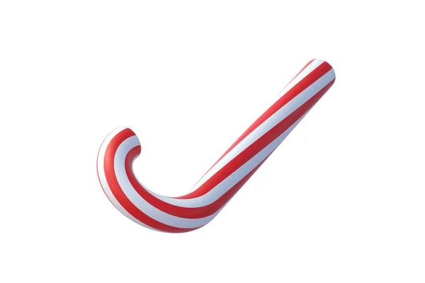 Kerststok Snoep Met Rode Strepen Geïsoleerd Witte Achtergrond Nieuwjaarsviering Concept — Stockfoto