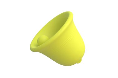 Beyaz arka planda izole edilmiş sarı renkli eski bir çan. 3d hazırlayıcı