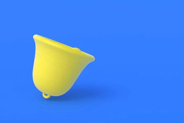 Antigua Campana Color Amarillo Sobre Fondo Azul Copiar Espacio Renderizar — Foto de Stock