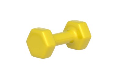 Spor salonu için tek dambıl beyaz arka planda izole edilmiş. Atletizm aletleri. Spor malzemeleri. 3d hazırlayıcı