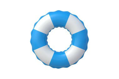 Yüzme halkası beyaz arka planda izole edilmiş. Plaj aksesuarı. Havuz oyuncağı. Üst Manzara. 3d hazırlayıcı