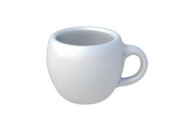 Beyaz arka planda izole edilmiş kahve için boş bardak. Çay kupası. 3d hazırlayıcı
