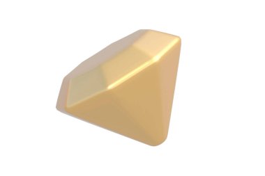 Altın elmas mücevher beyaz arka planda izole edilmiş. Lüks mücevherler. 3d hazırlayıcı