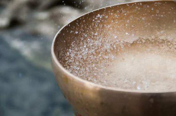 Tibetan Singing Bowls. lose-up. Instrument. Stock Photo