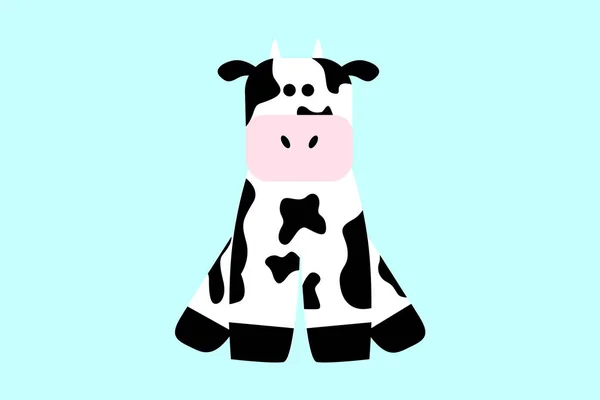 隔離された黒と白の座っている牛 どんなプロジェクトにも適しているデザイン要素 — ストックベクタ