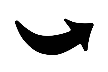 Düz siyah ok simgesi. Yön işareti, navigasyon düğmesi. Projeler için iyi.