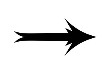 Düz siyah ok simgesi. Yön işareti, navigasyon düğmesi. Projeler için iyi.