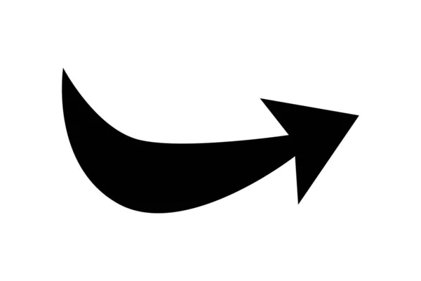 Icona Freccia Nera Piatta Segno Direzione Tasto Navigazione Buono Progetti — Vettoriale Stock