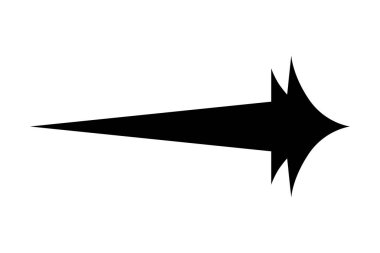 Düz siyah ok simgesi. Yön işareti, navigasyon düğmesi. Projeler için iyi.