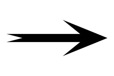 Düz siyah ok simgesi. Yön işareti, navigasyon düğmesi. Projeler için iyi.